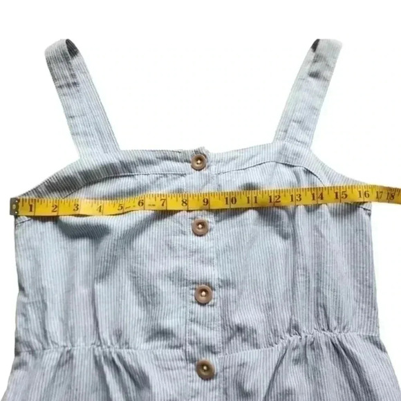 Sotela Amalfi Dress Blue White Stripe Button Front Midi Sleeveless Women's Small - Picture 11 of 14